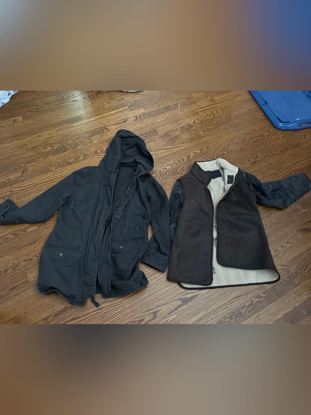 Abercrombie & Fitch Black Military Field Jacket with Removable Sherpa Liner